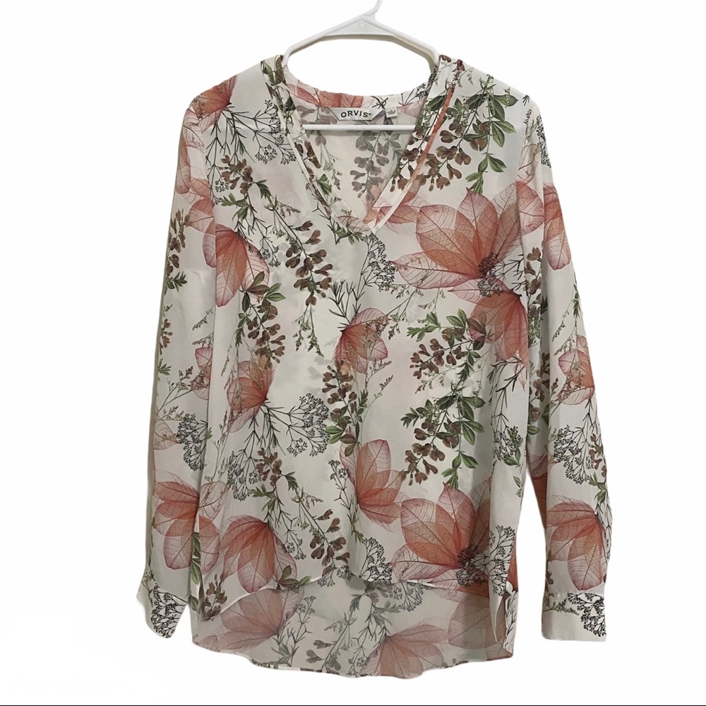 Orvis Women's 100% Silk Floral Button Up Blouse - Picture 4 of 14